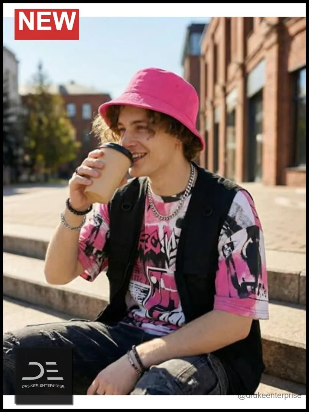 Unisex Cotton Bucket Sun Hat Packable Adjustable Drawstring